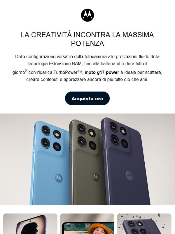 Crea senza limiti con moto g17 power ✨: ora in vendita!
