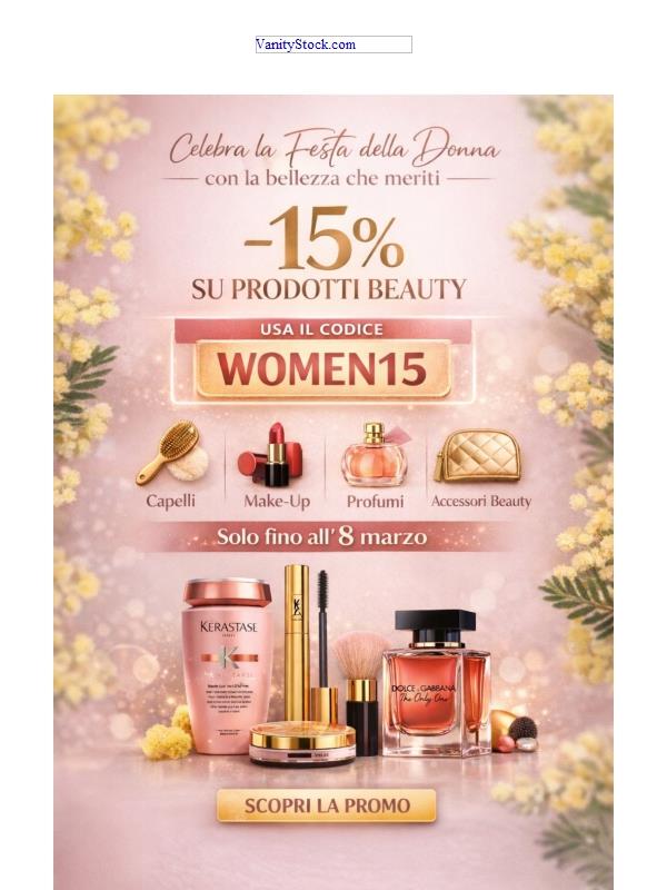 Festa della Donna: -15% su tutta la bellezza
