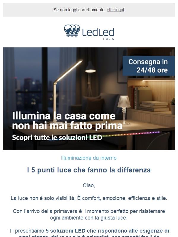 ! Scopri i 5 punti luce che cambiano l'illuminazione