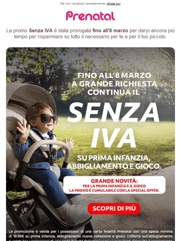 Non è finita! La promo SENZA IVA continua fino all'8 marzo