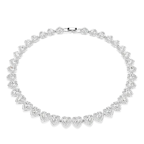 Collana Ariana Grande x Swarovski, Taglio misto, Cuore, Bianca, Placcato rodio