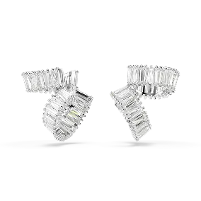 Orecchini ear cuff Ariana Grande x Swarovski, Taglio baguette, Bianchi, Placcato rodio