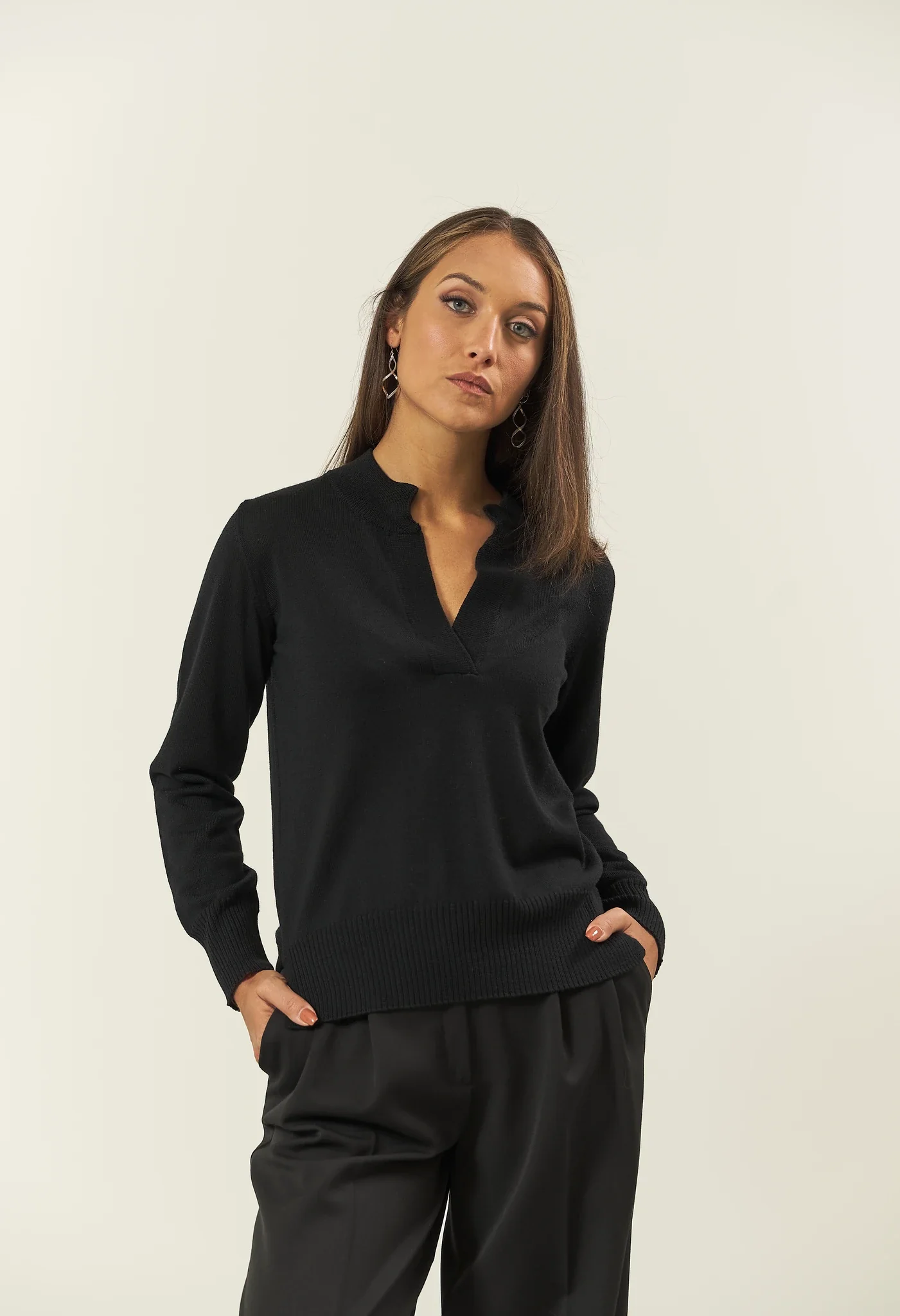 Image of Polo nera lana