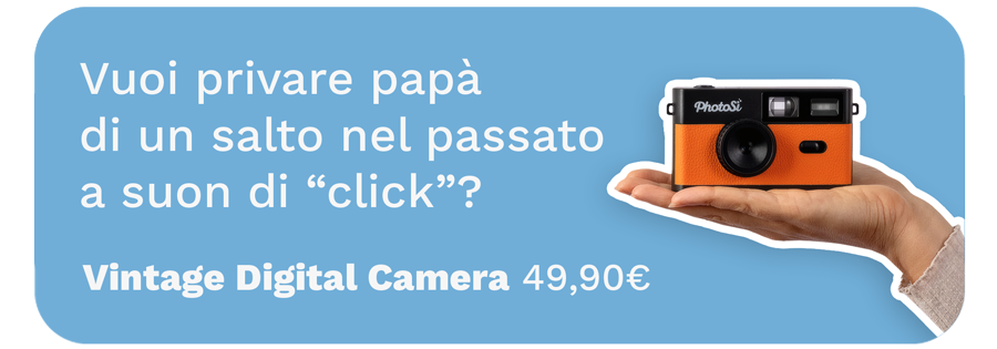 Fai ri-scoprire al papà l’emozione di sentire il click della macchina fotografica