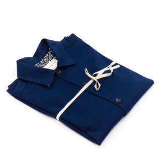 Overshirt Blu con Interni Fantasia