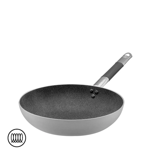 SharkSkin Padella Alta Svasata In Alluminio Antiaderente Induzione Con Manico In Acciaio Inox Cool