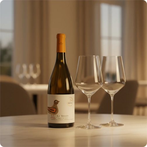 Greco di Tufo DOCG 2024 Le Arcaie Passo delle Tortore + 6 Harmony White Wine Glasses 34.7 cl