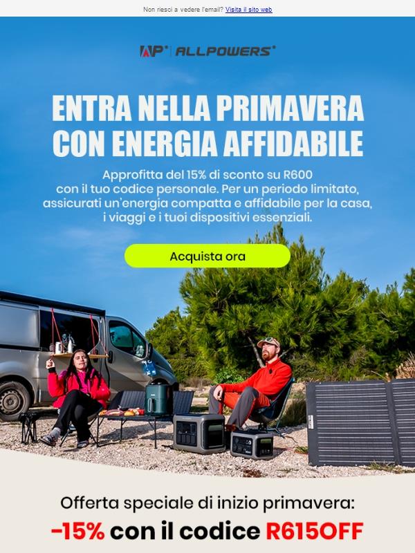 Offerta speciale di inizio primavera: −15% su R600