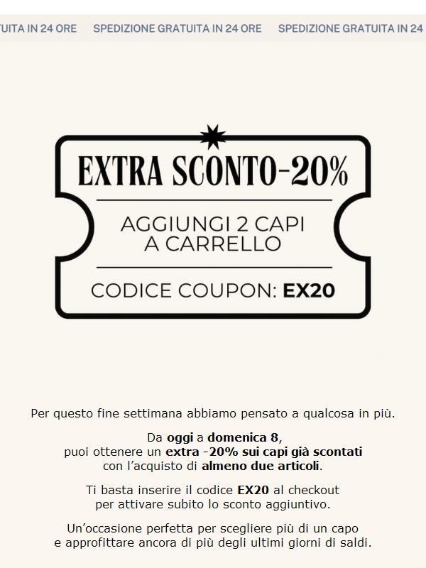 Un extra -20% sui saldi 🤍