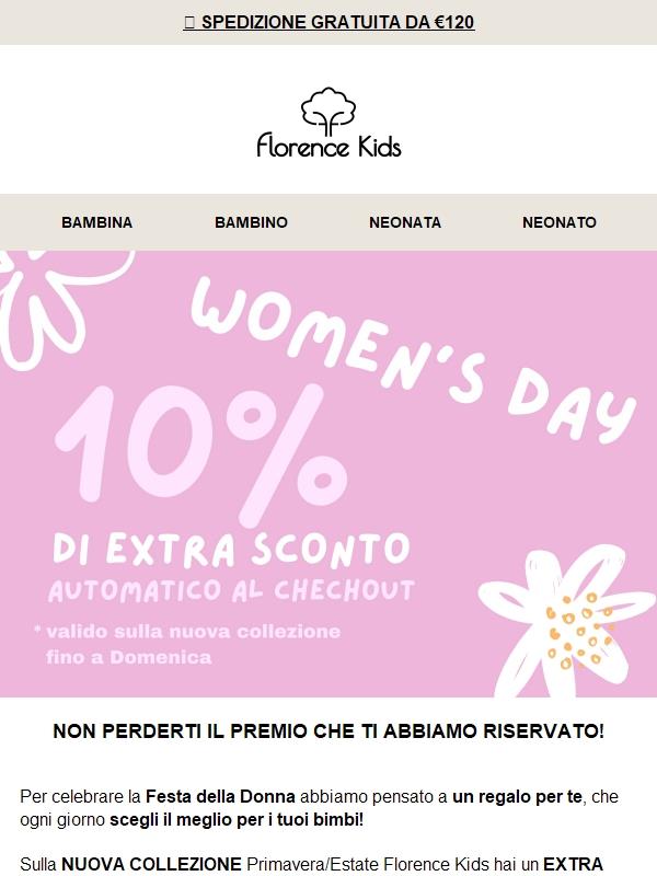 💗 Festa della Donna: EXTRA 10% automatico sulla nuova collezione Florence Kids