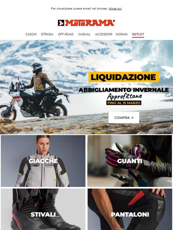 Liquidiamo giacche, guanti, stivali e altro 💥