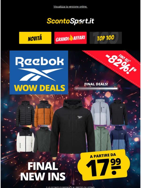 Final Reebok WOW Deals 🆕 tante novità a partire da 17,99 €