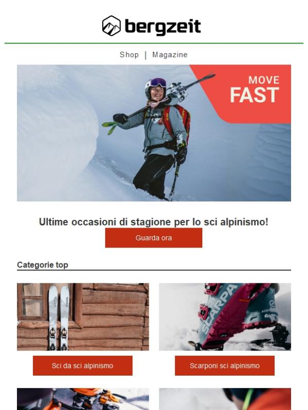 Ultime occasioni sci alpinismo - fino a -60%!