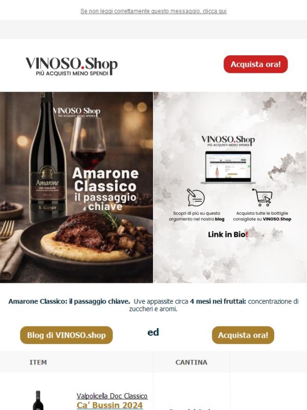 🍷 VINOSO | Amarone Classico: il passaggio chiave