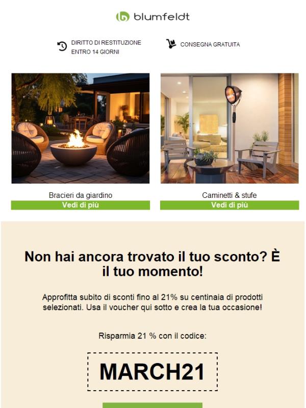 Mancano solo 24 ore: risparmia fino al 21% su un assortimento selezionato