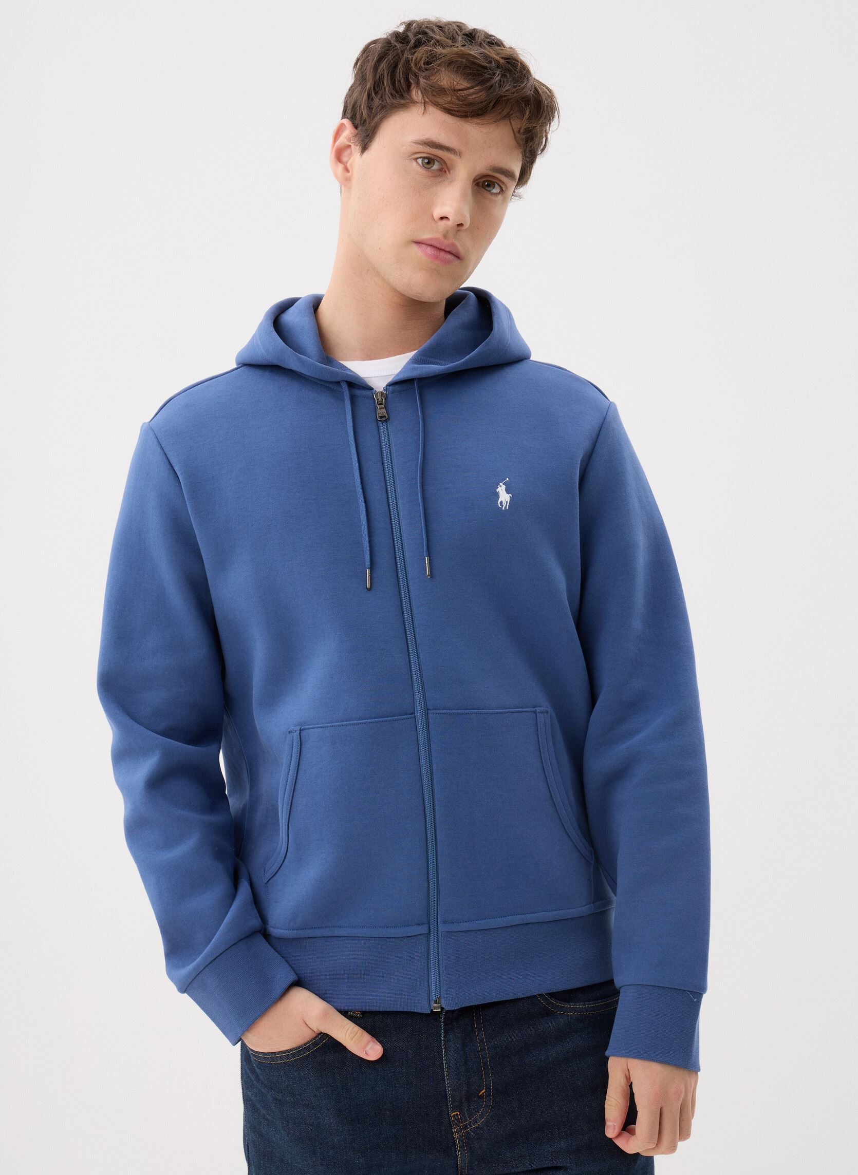Polo Ralph Lauren Sweats zipp&eacute;s Sweat &Agrave; Capuche En Maille Double 710888282 homme bleu