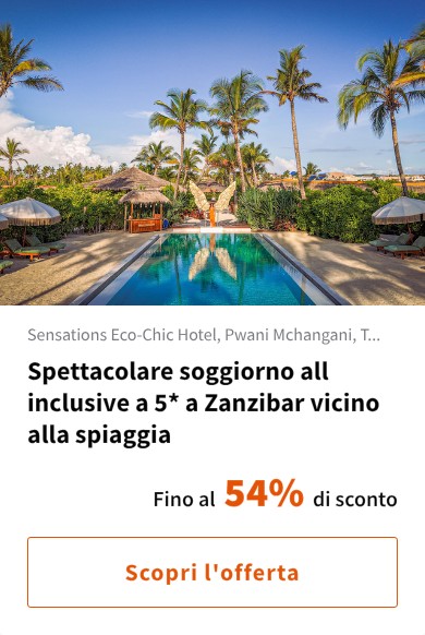 Spettacolare soggiorno all inclusive a 5* a Zanzibar vicino alla spiaggia