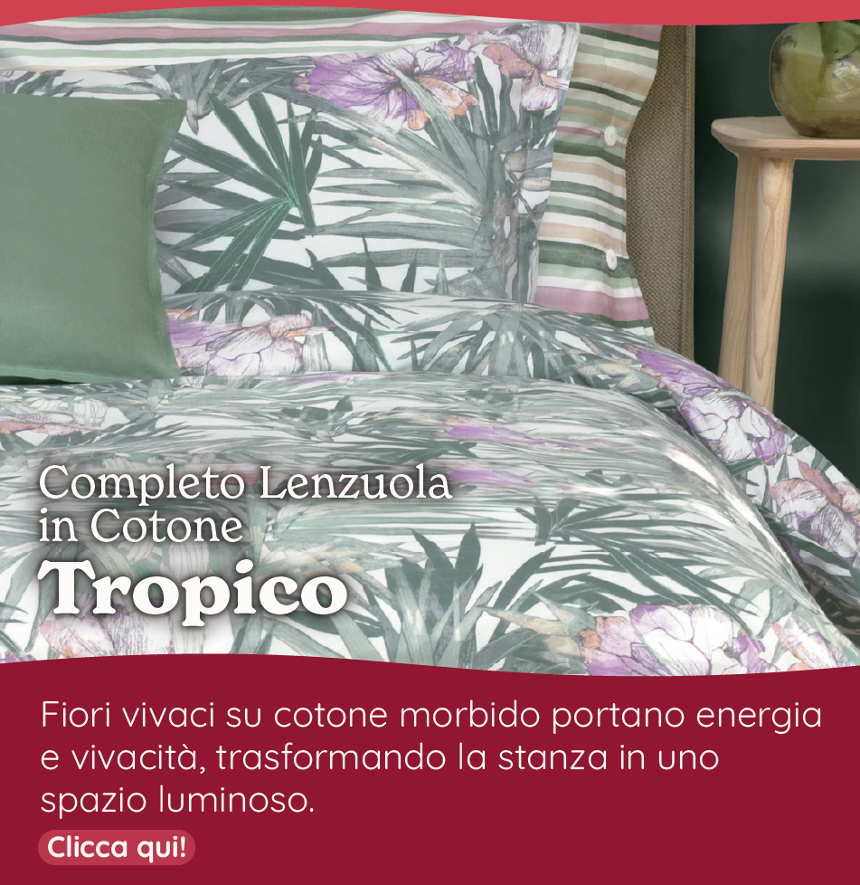 Completo Lenzuola in Cotone Fantasia Floreale - Tropico