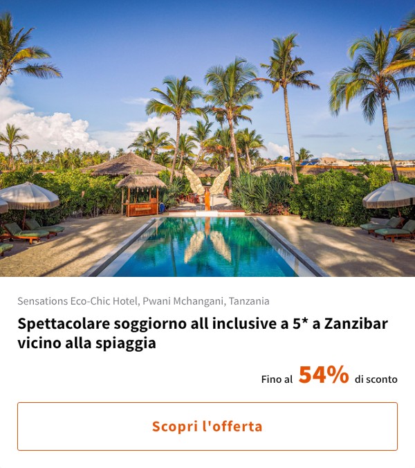 Spettacolare soggiorno all inclusive a 5* a Zanzibar vicino alla spiaggia