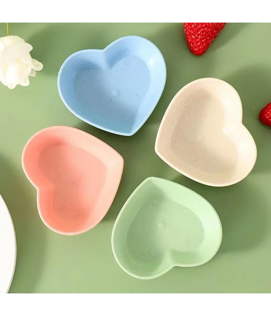 Set 10 Piatti Piatto Forma Di Cuore Riutilizzabili Multifunzione Plastica Cucina