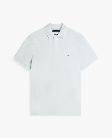 Polo regular fit in piqué di cotone e lino