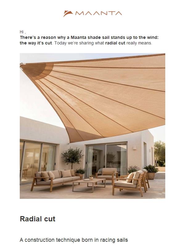 The radial cut: how a Maanta shade sail is made