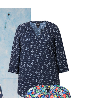 Tunica con design, scollo a tunica e maniche a 3/4