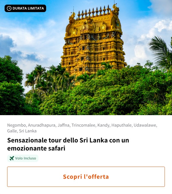 Sensazionale tour dello Sri Lanka con un emozionante safari