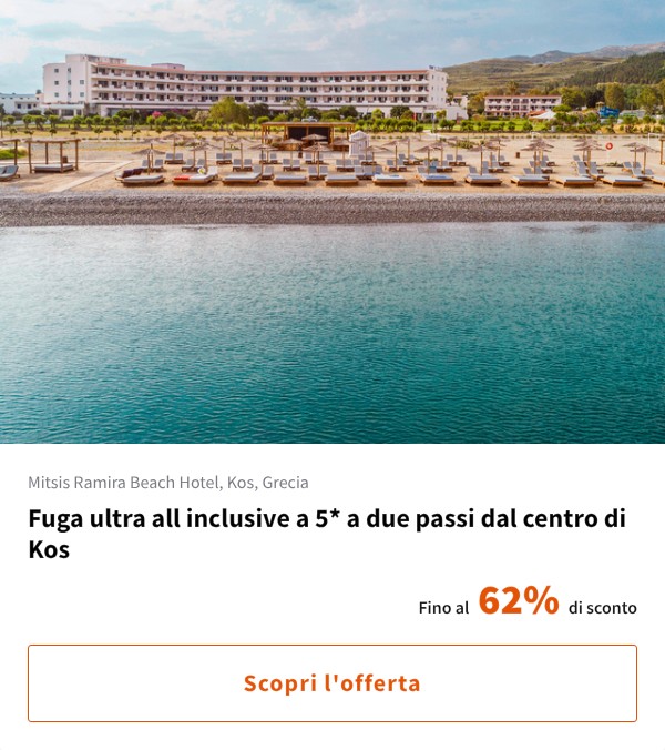 Fuga ultra all inclusive a 5* a due passi dal centro di Kos