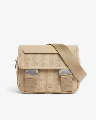 Borsa a Tracolla con patta e Clip / Beige
