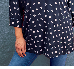 Tunica con design, scollo a tunica e maniche a 3/4