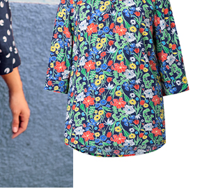 Tunica con design, scollo a tunica e maniche a 3/4