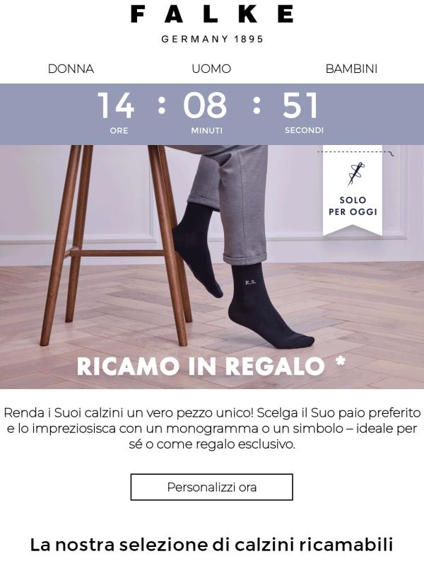 Solo per oggi: Faccia ricamare gratuitamente i Suoi calzini*