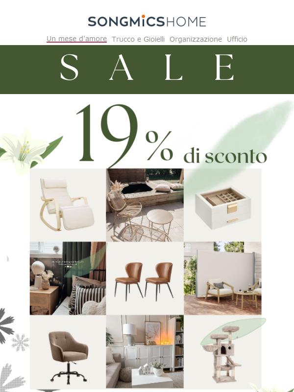 Ciao🌻,Nel caso ti sia sfuggito: -19% su tutto