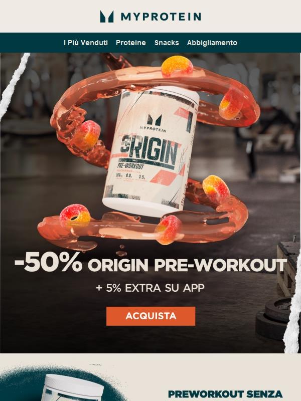 -50% + 5% Extra sui Preworkout Origin 🔥