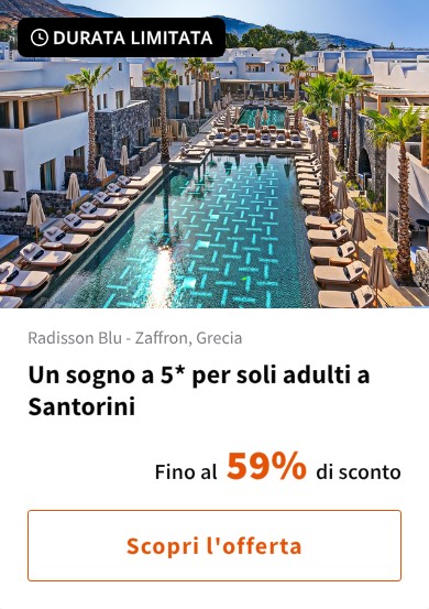 Un sogno a 5* per soli adulti a Santorini