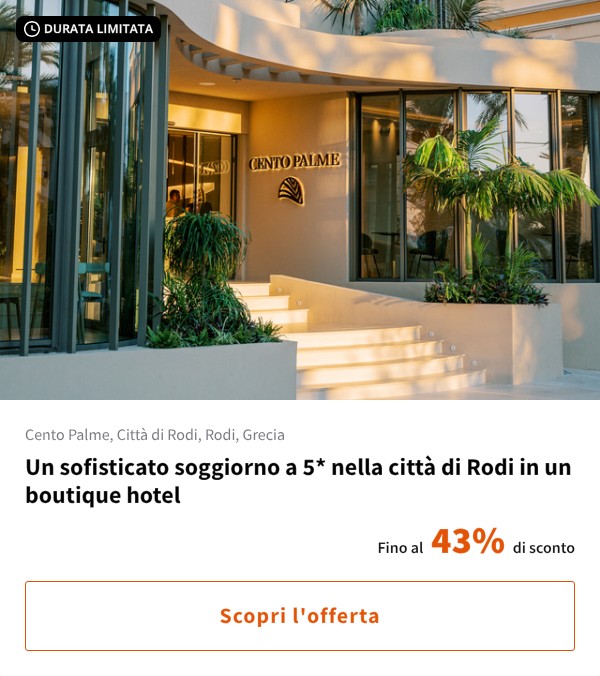 Un sofisticato soggiorno a 5* nella città di Rodi in un boutique hotel