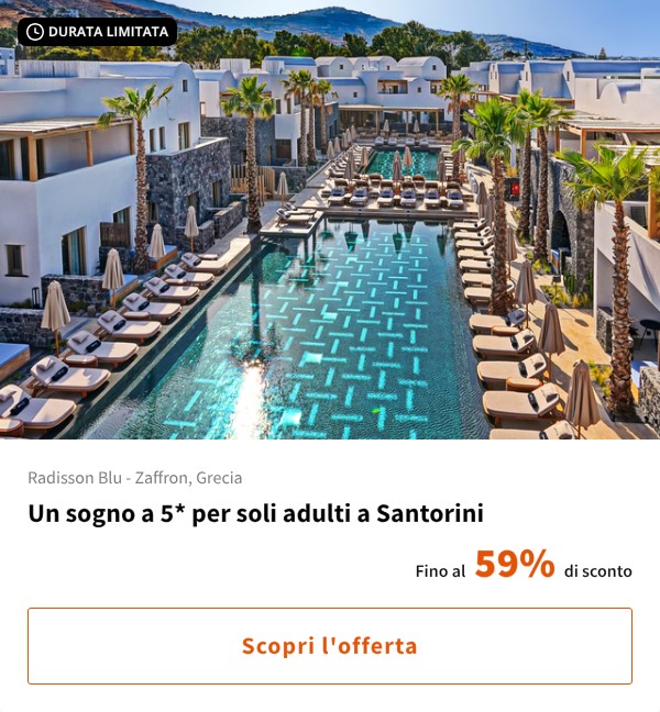 Un sogno a 5* per soli adulti a Santorini
