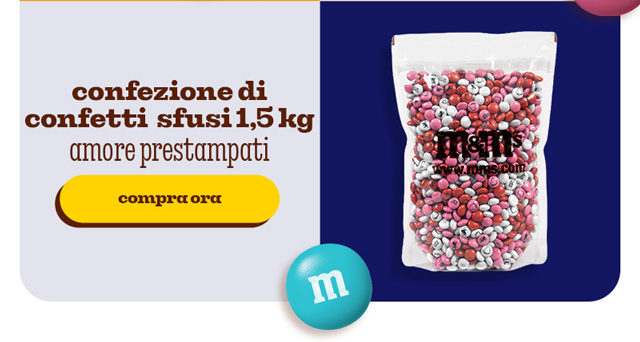 CONFEZIONE DI CONFETTI SFUSI 1,5 KG AMORE PRESTAMPATI