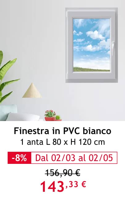 Finestra in PVC bianco 1 anta L 80x120 cm