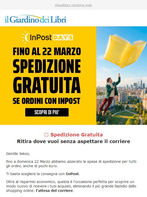 📦 Spedizione GRATIS InPost su TUTTI gli ordini (Fino al 22 Marzo)
