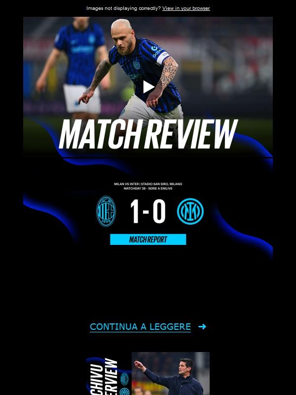 Match review, Milan-Inter 1-0