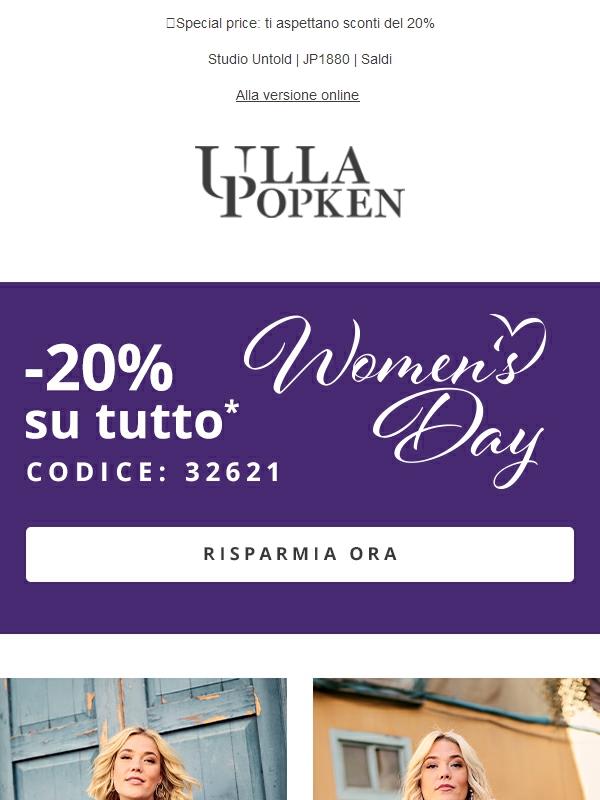 📢 Ora o mai più: 20% di sconto su TUTTO