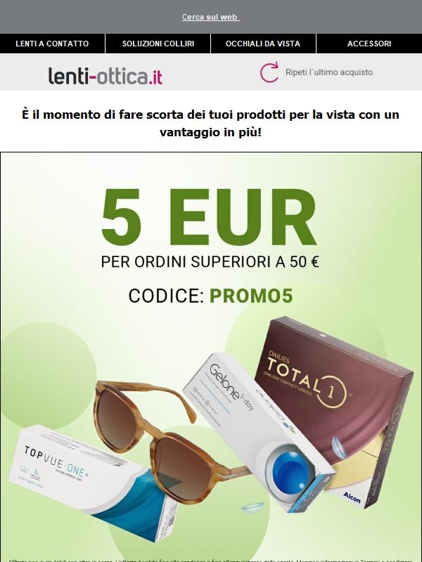 🛒 SCONTO ESCLUSIVO: Risparmia 5€ sugli ordini sopra 50€