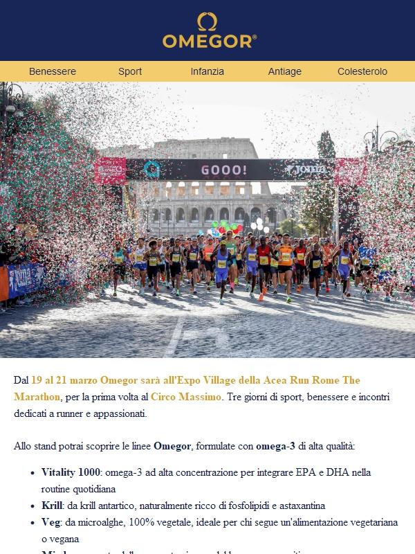 Omegor ti aspetta a Roma: vieni a trovarci all’Expo Village della Maratona 🏃‍♂️