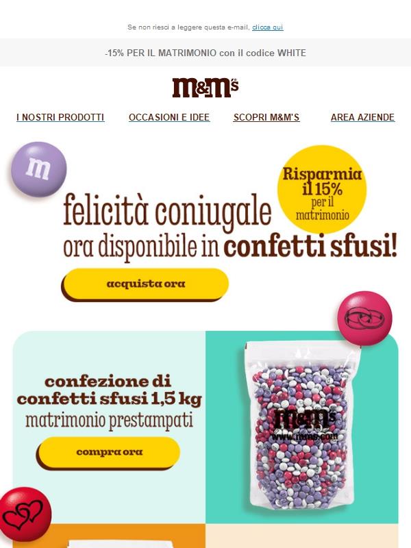 Dì "Sì" per uno sconto del -15% per il matrimonio