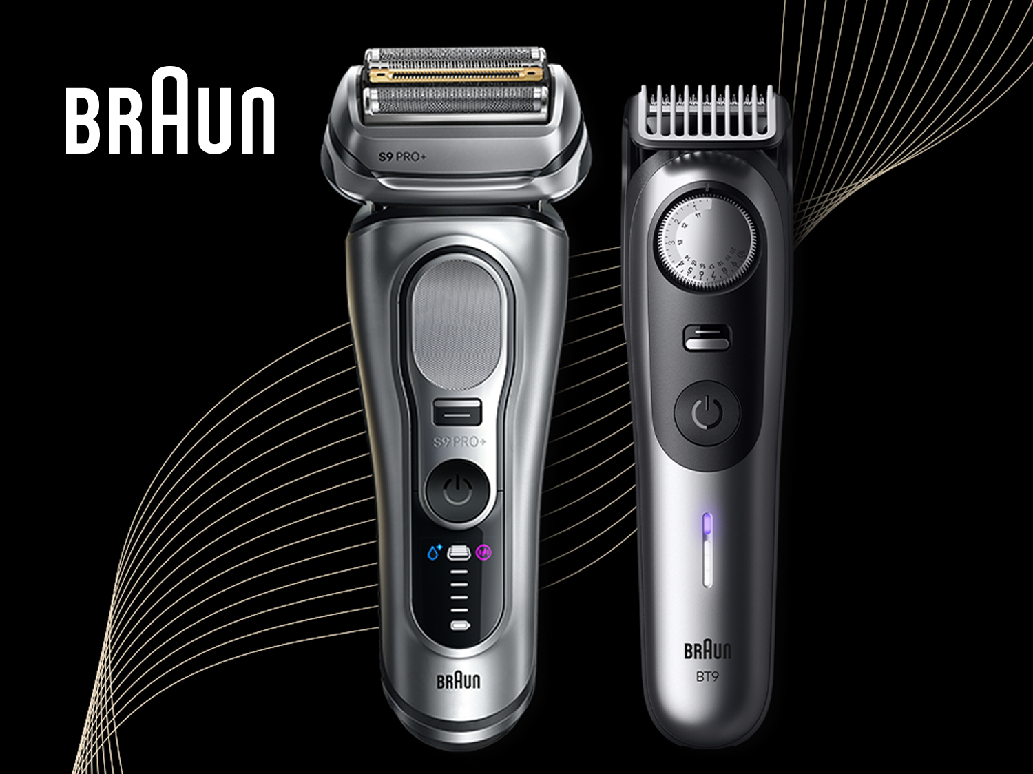 Immagine di due prodotti Braun, a sinistra il rasoio Series 9, a destra la luce pulsata Skin-i-expert 