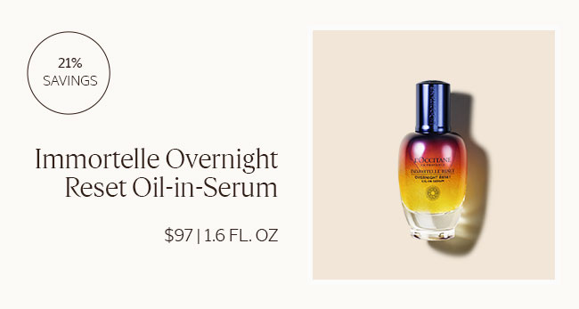 IMMORTELLE OVERNIGHT REST OIL-IN-SERUM BOOST RADIANCE | 21% SAVINGS| $97| 1.6 FL OZ