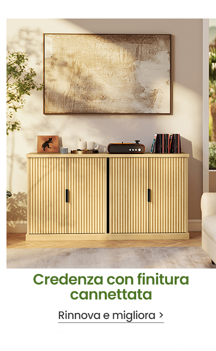 Credenza con finitura cannettata