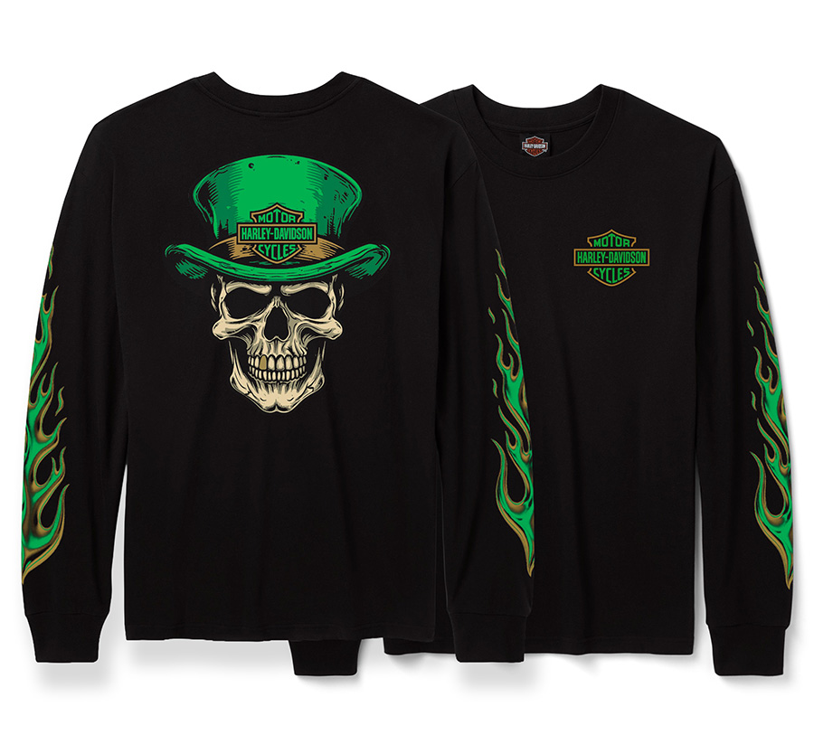 MAGLIETTA A MANICHE LUNGHE DA UOMO H‑D<sup>&reg;</sup> SKULLY MCGEE